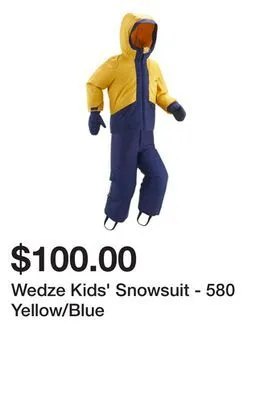 Decathlon Wedze kids' snowsuit - 580 yellow/blue offer