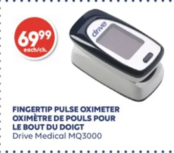 Wellwise by Shoppers Oximètre de pouls pour le bout du doigt drive medical mq3000 offer