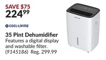 Princess Auto 35 pint dehumidifier offer
