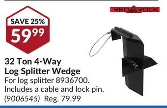 Princess Auto 32 ton 4-way log splitter wedge offer