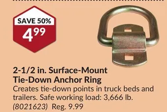 Princess Auto 2-1/2 in. surface-mount tie-down anchor ring offer