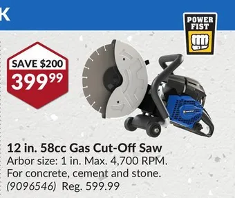 Princess Auto 12 in. 58cc gas cut-off saw offer