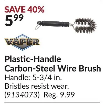 Princess Auto Plastic-handle carbon-steel wire brush offer