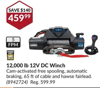 Princess Auto 12, 000 lb 12v dc winch offer