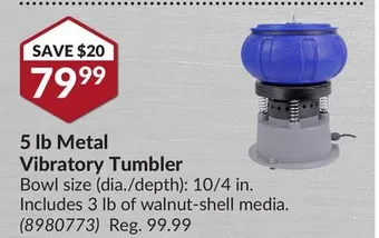 Princess Auto 5 lb metal vibratory tumbler bowl offer