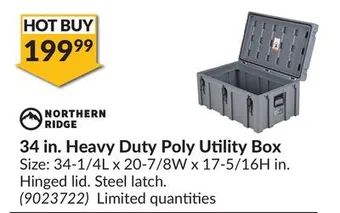 Princess Auto 34 in. heavy duty poly utility box offer