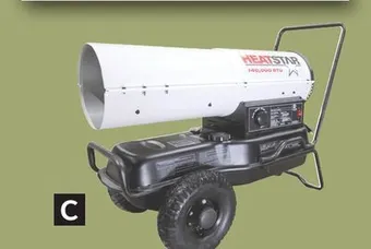 Princess Auto Forced-air propane heaters with quiet-burner technology offer