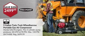 Princess Auto 9 gallon twin-tank wheelbarrow offer