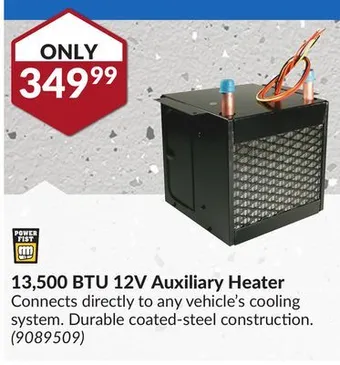 Princess Auto 13, 500 btu 12v auxiliary heater offer