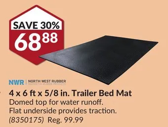 Princess Auto 4 x 6 ft x 5/8 in. trailer bed mat offer