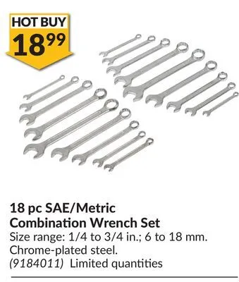 Princess Auto 18 pc sae/metric combination wrench set offer