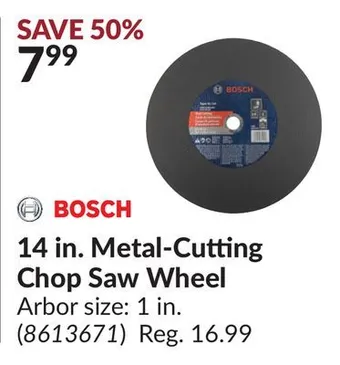 Princess Auto 14 in. metal-cutting chop saw offer