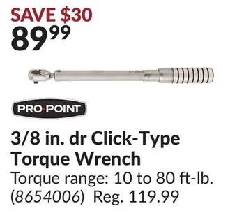 Princess Auto 3/8 in. dr click-type torque wrench offer