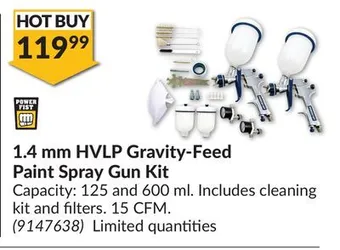 Princess Auto 1.4 mm hvlp gravity-feed paint spray gun kit offer