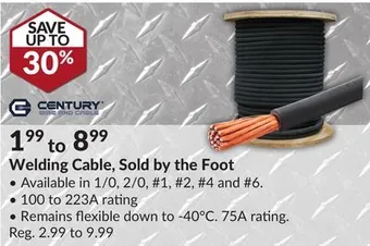 Princess Auto Welding cable, sold by the foot offer