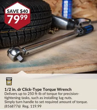 Princess Auto 1/2 in. dr click-type torque wrench offer