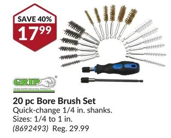 Princess Auto 20 bore brush set offer