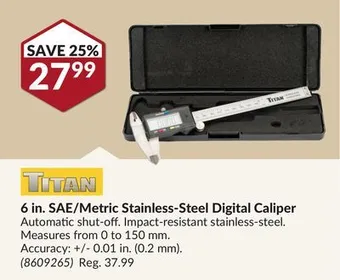 Princess Auto 6 in. sae/metric stainless-steel digital caliper offer