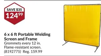 Princess Auto 6 x 6 ft portable welding screen and frame offer