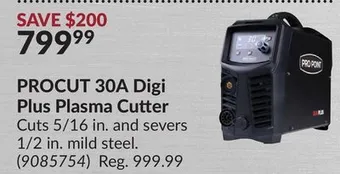 Princess Auto Procut 30a digi plus plasma cutter cuts offer