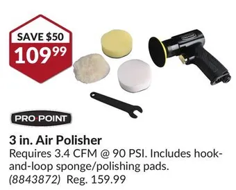 Princess Auto 3 in. air polisher offer