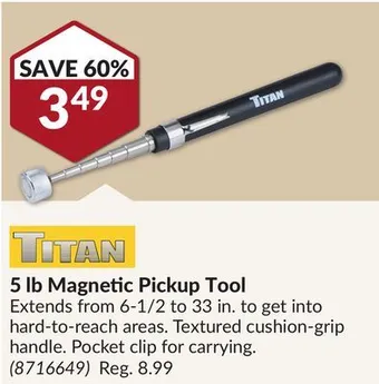 Princess Auto 5 lb magnetic pickup tool offer