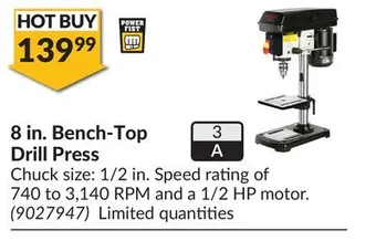 Princess Auto 8 in. bench-top drill press offer