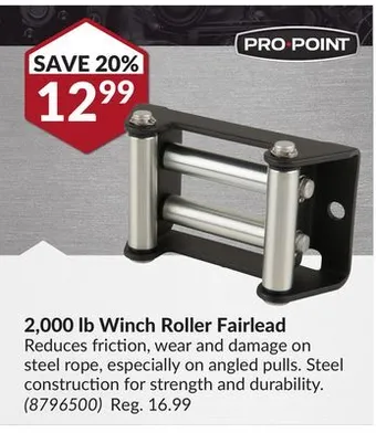Princess Auto 2,000 lb winch roller fairlead offer