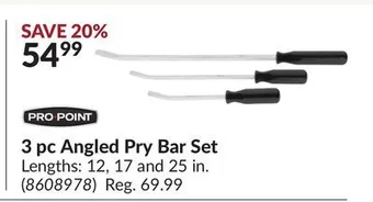 Princess Auto 3 pc angled pry bar set offer