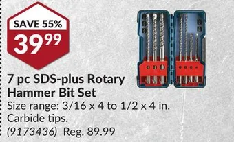 Princess Auto 7 pc sds-plus rotary hammer bit set offer
