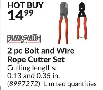 Princess Auto 2 pc bolt and wire rope cutter set offer