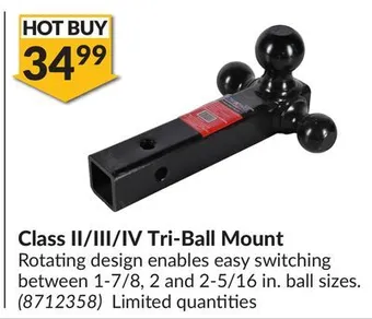 Princess Auto Class ii/iii/iv tri-ball mount offer