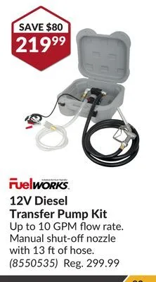 Princess Auto 12v diesel transfer pump kit offer