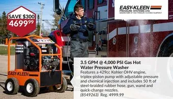 Princess Auto 3.5 gpm@4 000 psi gas hot water pressure washer offer