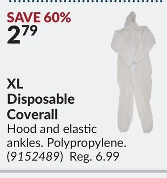 Princess Auto Xl disposable coverall offer