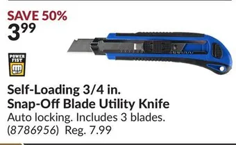 Princess Auto Self-loading 3/4 in. snap-off blade utility knife offer