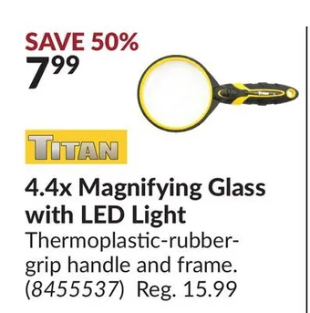 Princess Auto 4.4x magnifying glass with led light offer