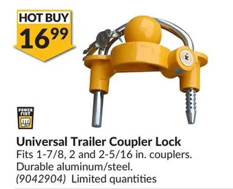 Princess Auto Universal trailer coupler lock offer