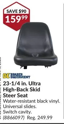Princess Auto 23-1/4 in. ultra high-back skid steer seat offer