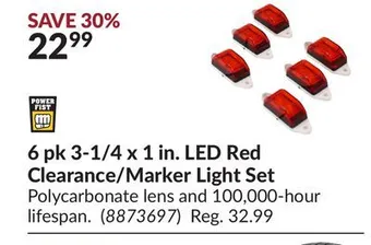 Princess Auto 6 pk 3-1/4 x 1 in. led red clearance/marker light set offer