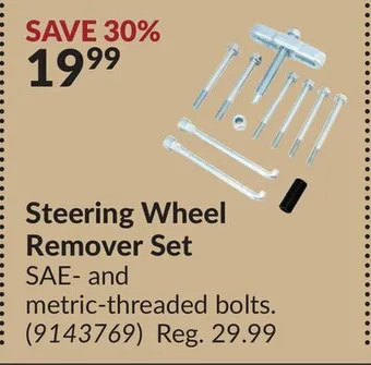 Princess Auto Steering wheel remover set offer