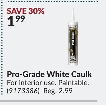 Princess Auto Pro-grade white caulk offer