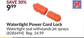 Princess Auto Watertight power cord lock offer