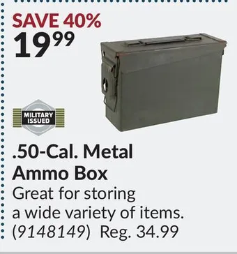 Princess Auto 50-cal. metal ammo box offer