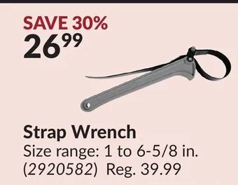 Princess Auto Strap wrench offer