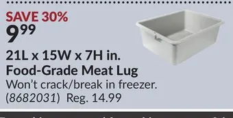 Princess Auto 21l x 15w x 7h in. food-grade meat lug offer