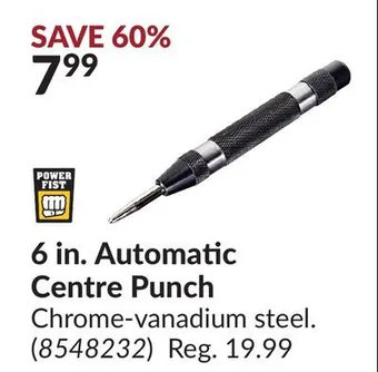 Princess Auto 6 in. automatic centre punch offer