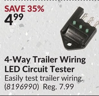 Princess Auto 4-way trailer wiring led circuit tester offer