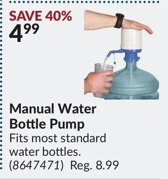 Princess Auto Manual water bottle pump offer