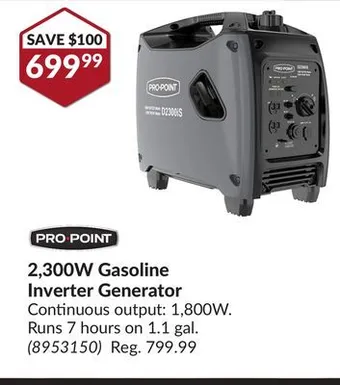 Princess Auto 2, 300w gasoline inverter generator offer